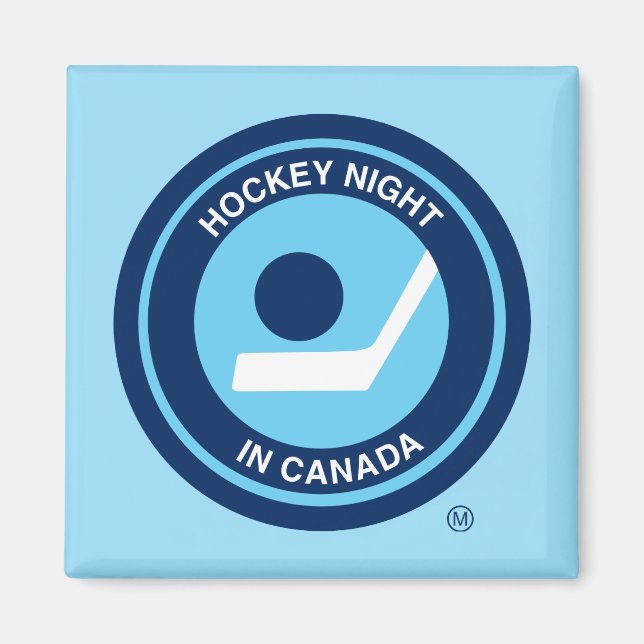 Imán Logo de la noche de hockey en retro de Canadá (Frente)