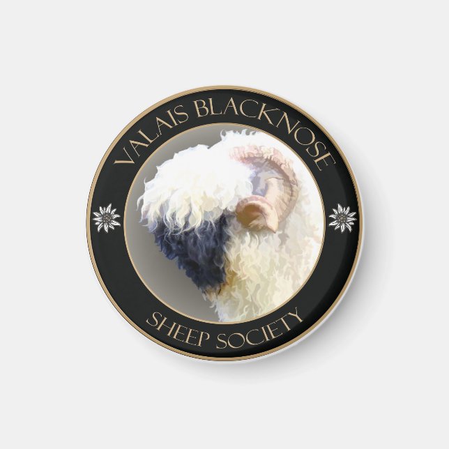 Imán Logo de la Sociedad Valais Blacknose (Frente)