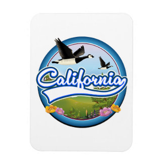 Imán Logo de las vacaciones en California en Geese