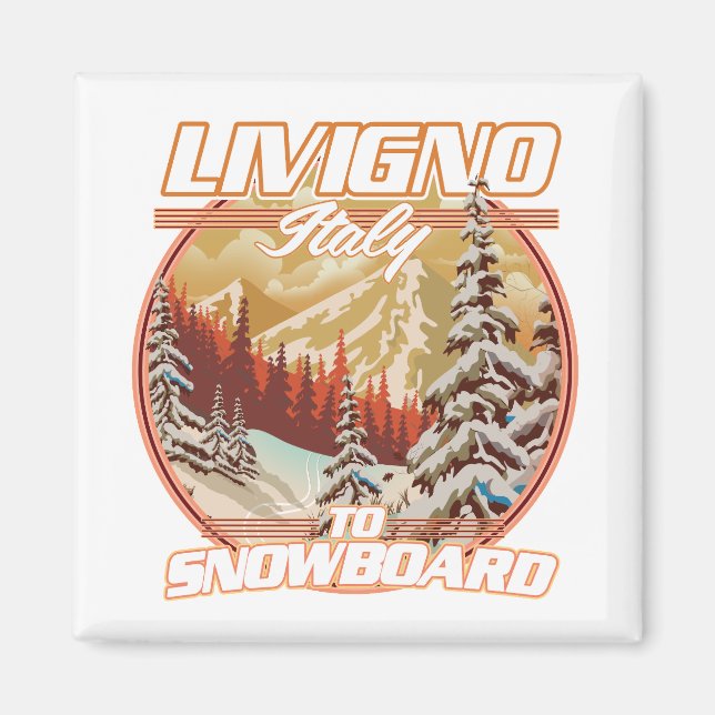 Imán Logo de Livigno italy Snowboarding (Frente)