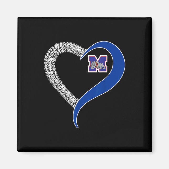 Imán Logo de Mason Bulldoges Diamond Heart Hs (Frente)