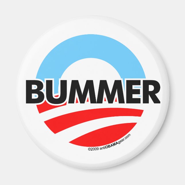 Imán Logo de Obama O Bummer (Frente)