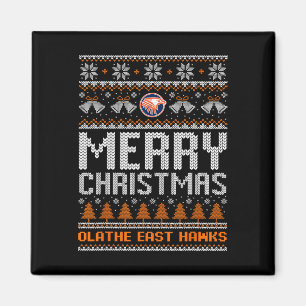 Imán Logo de Olathe East Hawks Feliz Navidad Fea Sweet