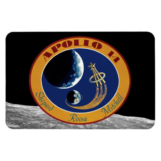 Imán Logo de Parche Apolo 14 de la NASA (Horizontal)