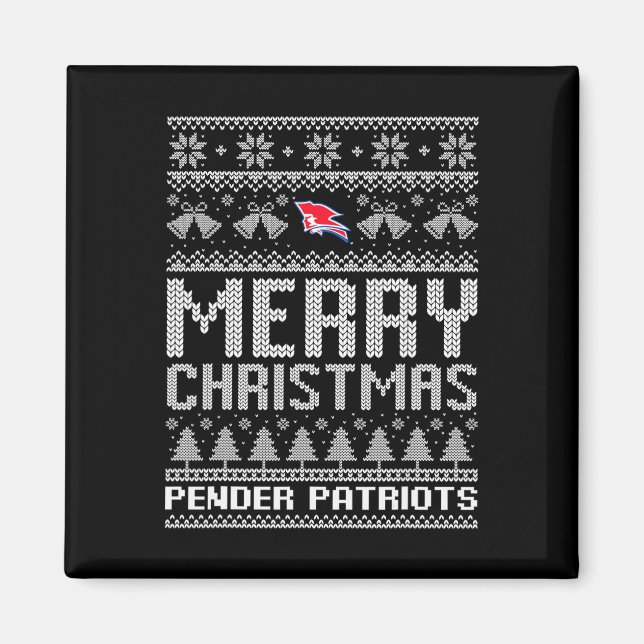 Imán Logo de Pender Patriots Feliz Navidad Sudadera (Frente)