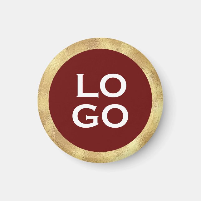 Imán Logo de Personalizado de la compañía con marco dor (Frente)