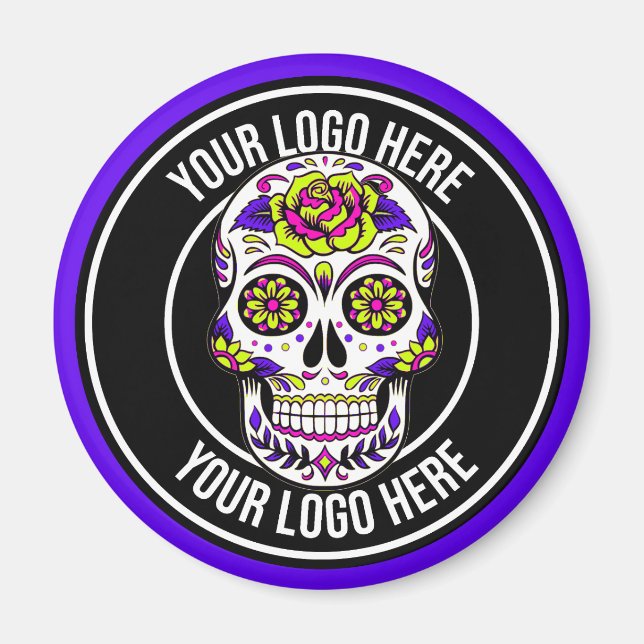 Imán Logo de Roller Derby Morado Negro (Frente)