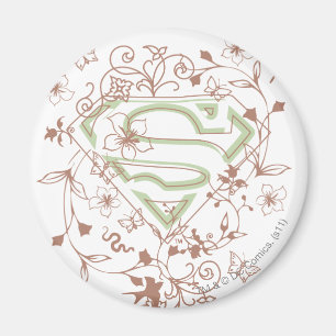 Imán Logo de Supergirl Green Floral