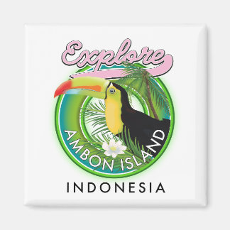 Imán Logo de viaje de la isla de Ambon Indonesia