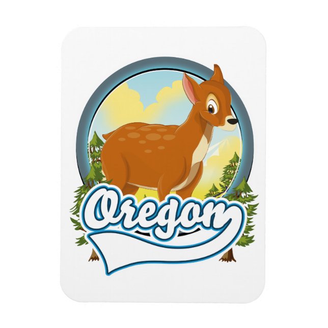 Imán Logo de viaje de Oregon Deer (Vertical)