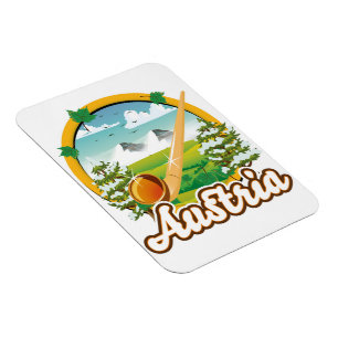 Imán Logo de viaje retro de Austria