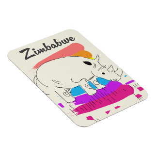 Imán Logo de viaje retro de Zimbabue