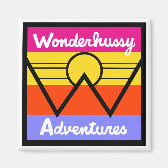 Imán Logo de Wonderhussy Adventures Sunset Mountain (Frente)