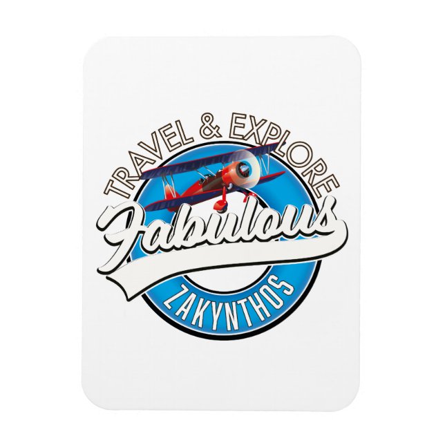Imán Logo de Zakynthos en un hermoso estilo retro. (Vertical)