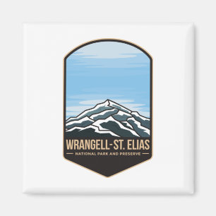 Imán Logo del emblema del parque nacional de Wrangell s
