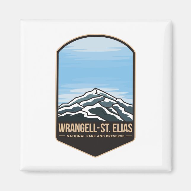 Imán Logo del emblema del parque nacional de Wrangell s (Frente)