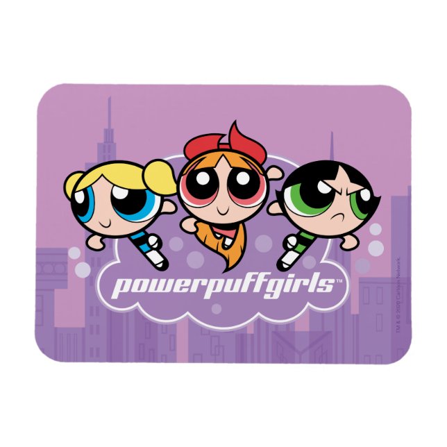 Imán Logo del equipo de Chicas Powerpuff (Horizontal)