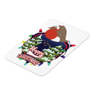 Imán Logo del personalizado Robin Navidades felices