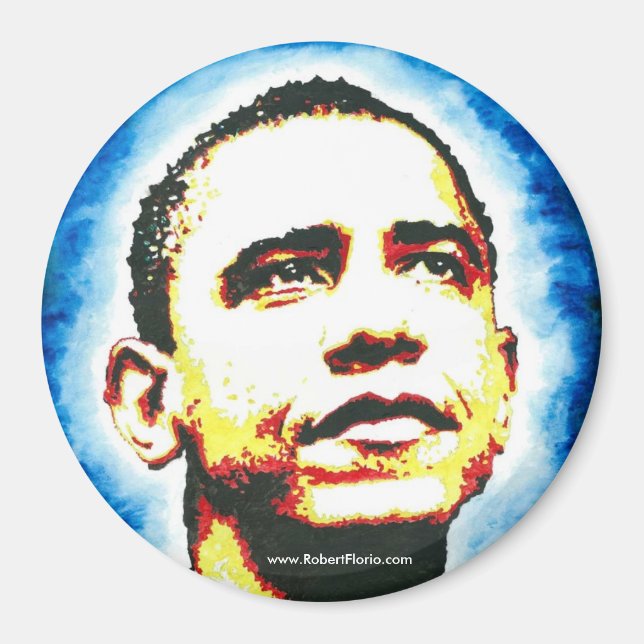 Imán Logo del Retrato de Obama (Frente)