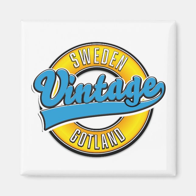 Imán Logo estilo cosecha de Gotland Suecia (Frente)