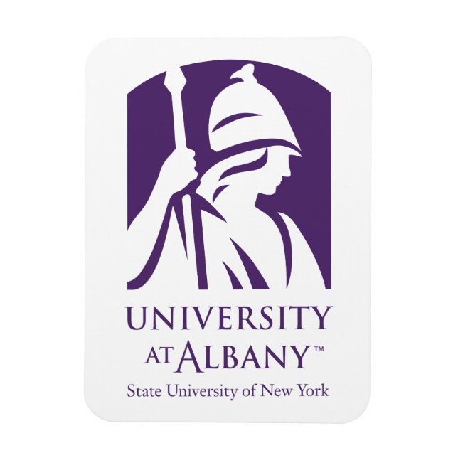 Imán Logo icónico de la Universidad de Albany (Vertical)