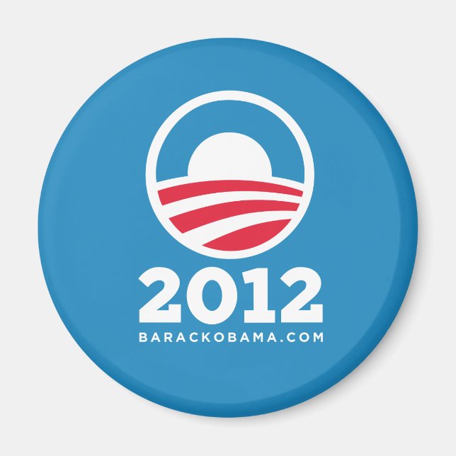 Imán Logo "O" de Barack Obama 2012 (azul claro) (Frente)