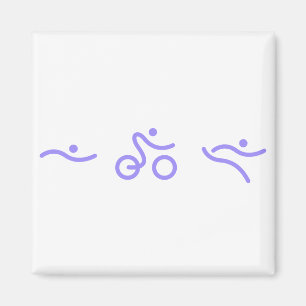 Imán Logo púrpura de la luz de triatlón