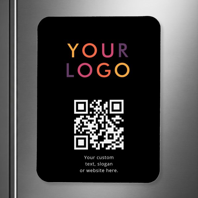 Imán Logo QR Code Business Template Black (Subido por el creador)