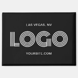Imán Logo rectangular moderno negro y blanco