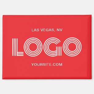 Imán Logo Rectangular rojo y blanco moderno