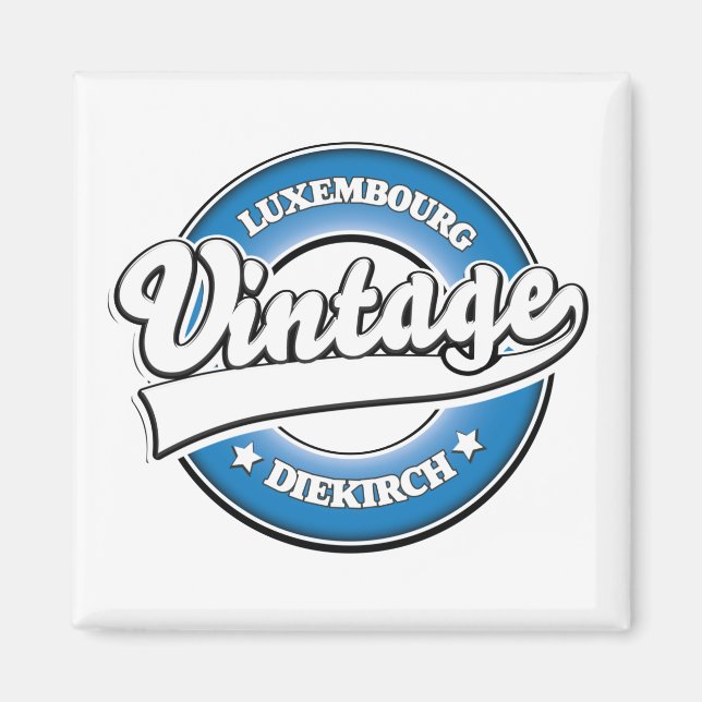 Imán Logo retro de Diekirch luxembourg (Frente)