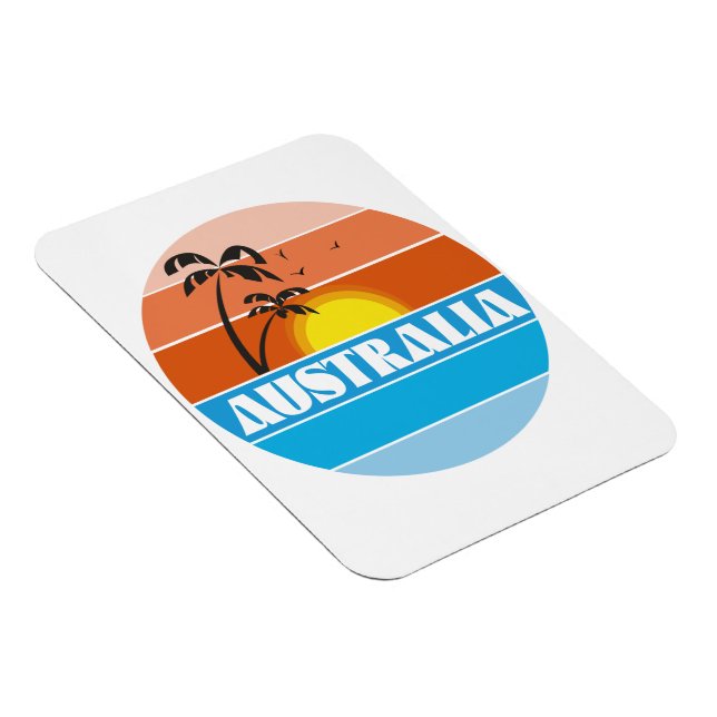 Imán Logo retro de la puesta de sol australiana de los  (Lado Derecho)