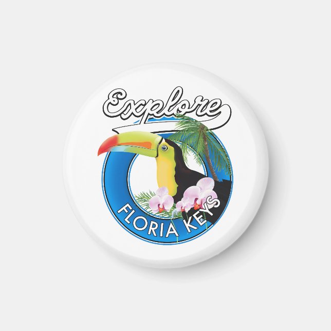Imán Logo retro de las llaves de Florida (Frente)