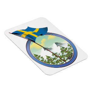 Imán Logo retro de Suecia