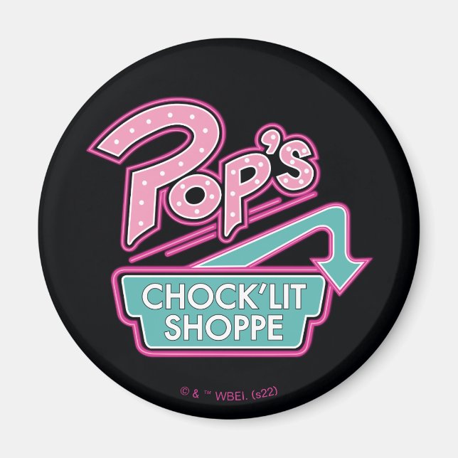 Imán Logo rosa de la tienda "chock'Lit" del Pop (Frente)