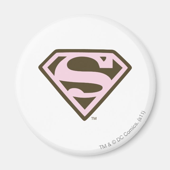 Imán Logo rosa y marrón superchica (Frente)