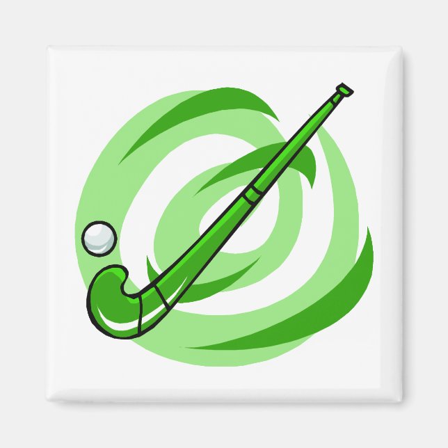 Imán Logo verde de Field Hockey (Frente)