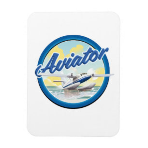 Imán Logotipo azul del aviador