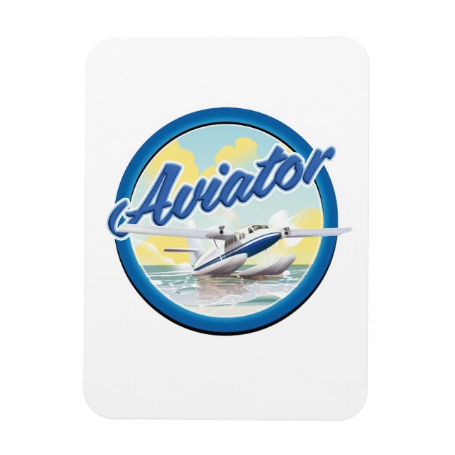 Imán Logotipo azul del aviador (Vertical)