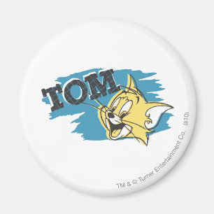 Imán Logotipo azul y amarillo de Tom