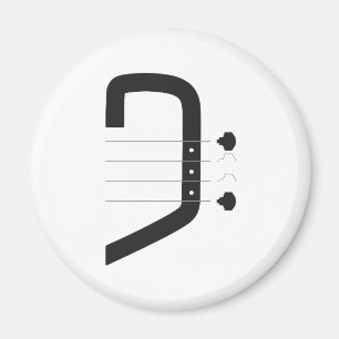 Imán logotipo bajo clef y guitarra