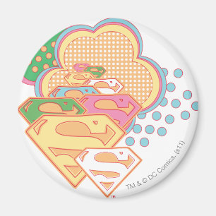 Imán Logotipo colorido de la nube de Supergirl