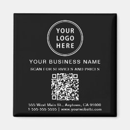 Imán Logotipo comercial Código QR Negro promocional