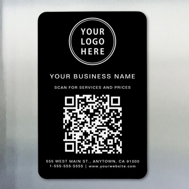 Imán Logotipo comercial Código QR Negro promocional (Subido por el creador)