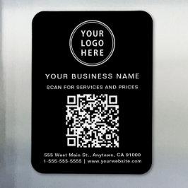 Imán Logotipo comercial promocional Código QR Negro