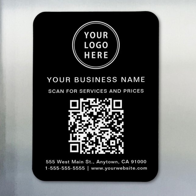 Imán Logotipo comercial promocional Código QR Negro (Subido por el creador)