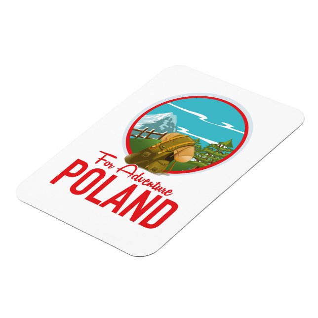 Imán logotipo de Adventure Poland Travel (Lado Izquierdo)