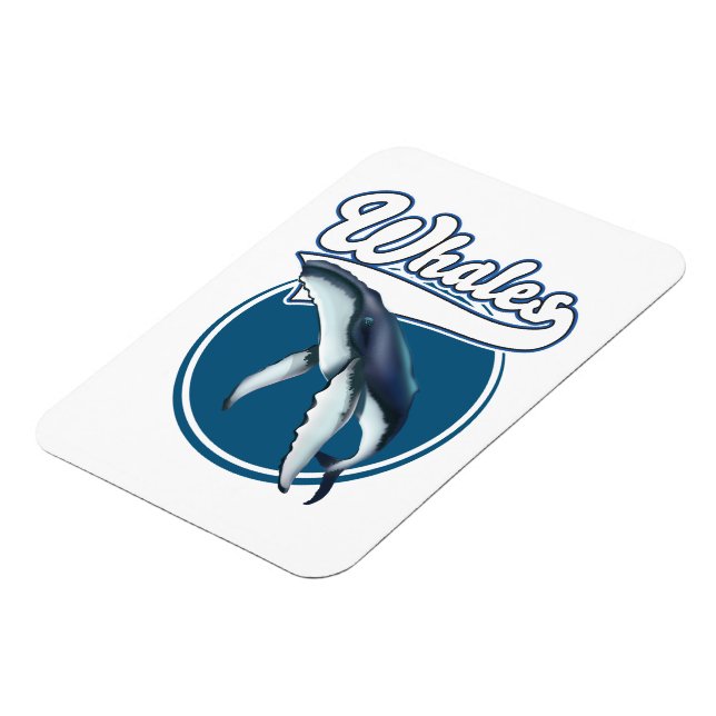 Imán logotipo de ballena de dibujos animados (Lado Izquierdo)