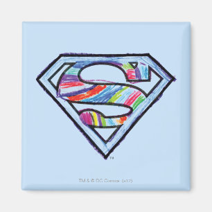 Imán Logotipo de boceto colorido de supergirl