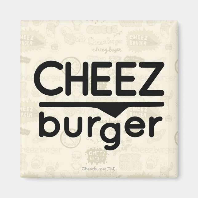 Imán Logotipo de Cheezburger (negro) (Frente)